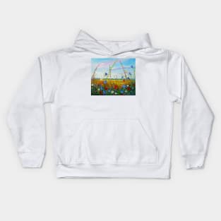 Field in summer flowers Kids Hoodie